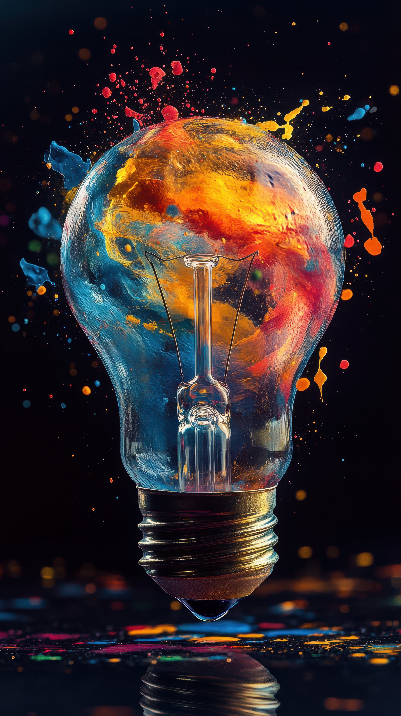 Creative light bulb design with vibrant colors representing artistic expression and innovation